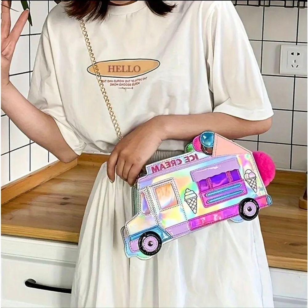 Ice Cream Truck Novelty Purse Crossbody Bag